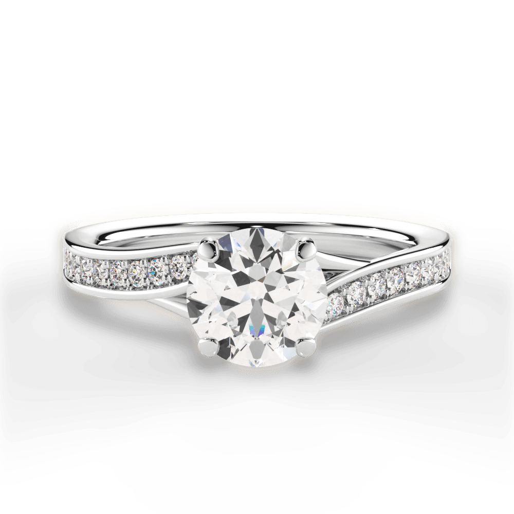 Elise Round Cut Lab Grown Diamond 18Kt White Gold Engagement Ring
