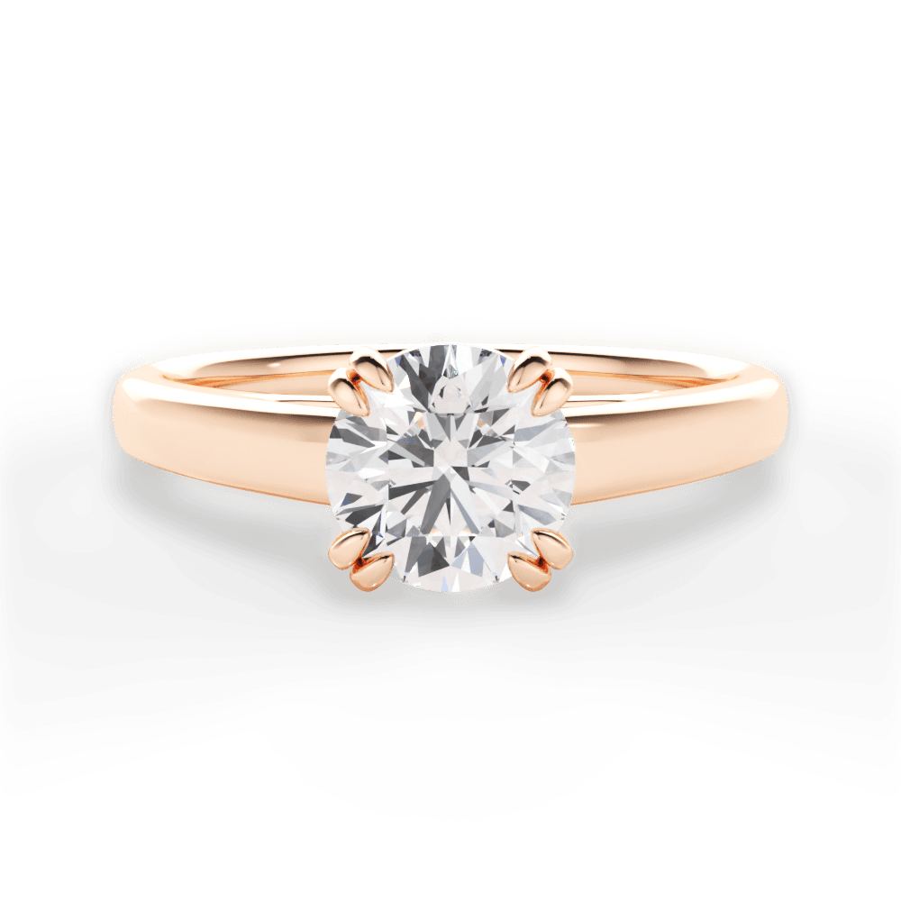 Courtney Round Cut Lab Grown Diamond 18Kt Rose Gold Engagement Ring
