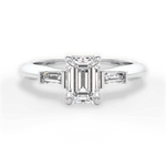 Emily Emerald Cut Lab Grown Diamond Platinum Engagement Ring