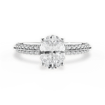 Gail Oval Cut Lab Grown Diamond 18Kt White Gold Engagement Ring