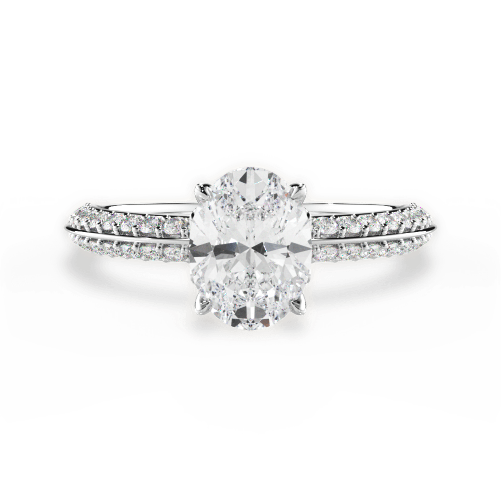 Gail Oval Cut Lab Grown Diamond Platinum Engagement Ring
