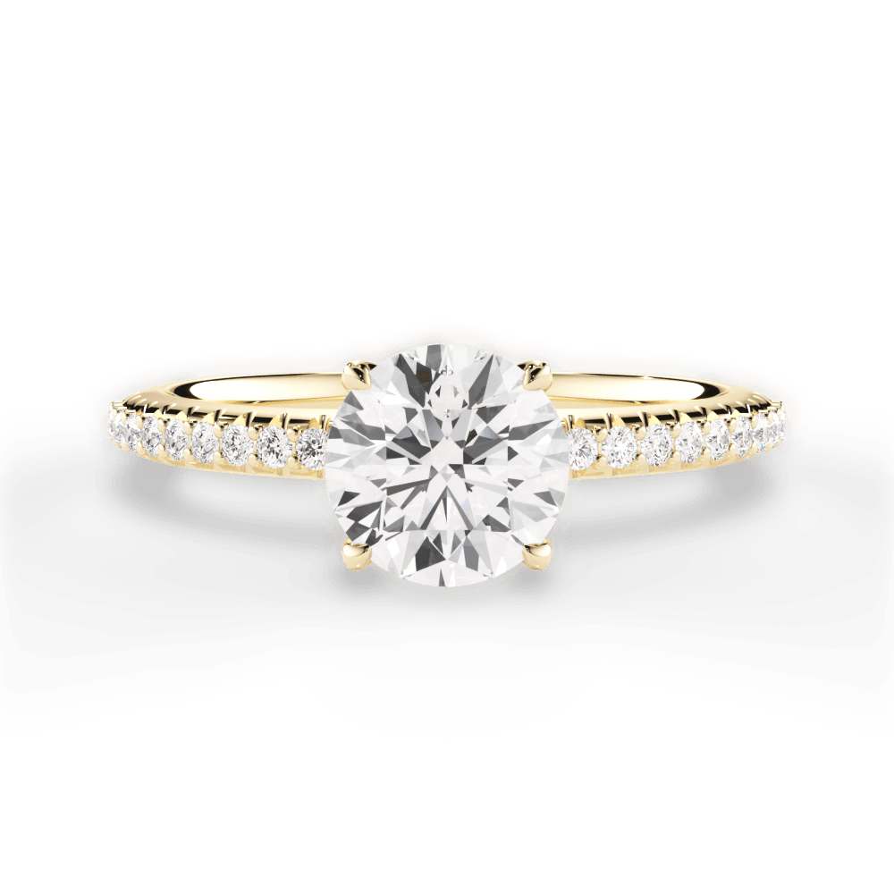 Giselle Round Cut Lab Grown Diamond 18Kt Yellow Gold Engagement Ring