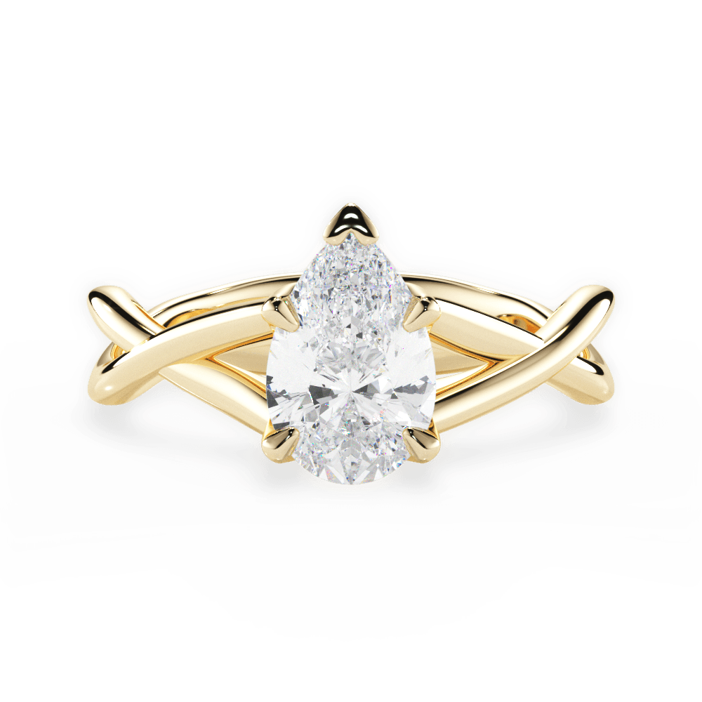 Aubrey Pear Cut Lab Grown Diamond 18Kt Yellow Gold Engagement Ring