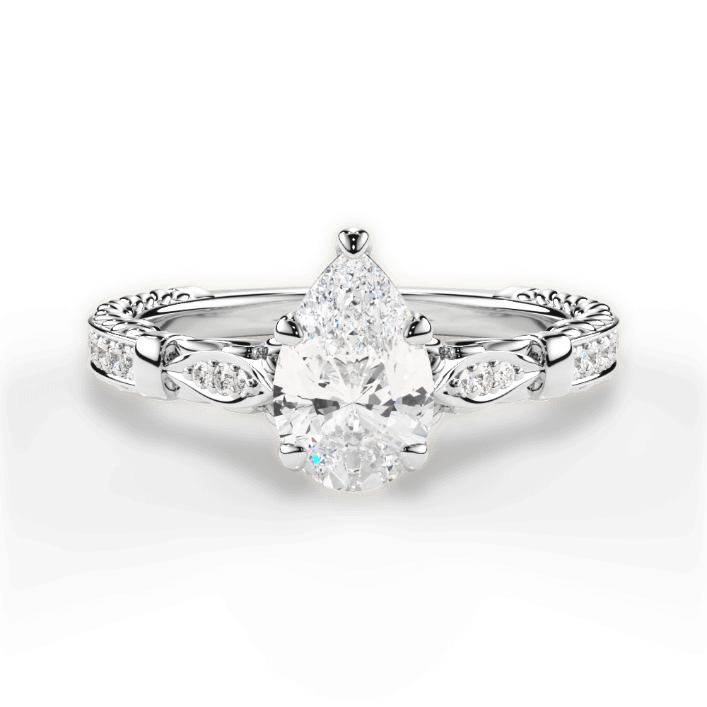 Gabriela Pear Cut Lab Grown Diamond 18Kt White Gold Engagement Ring