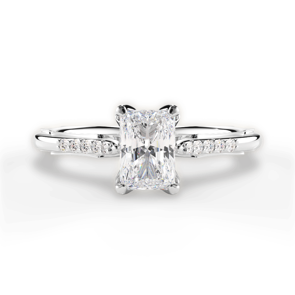 Christina Radiant Cut Lab Grown Diamond 18Kt White Gold Engagement Ring