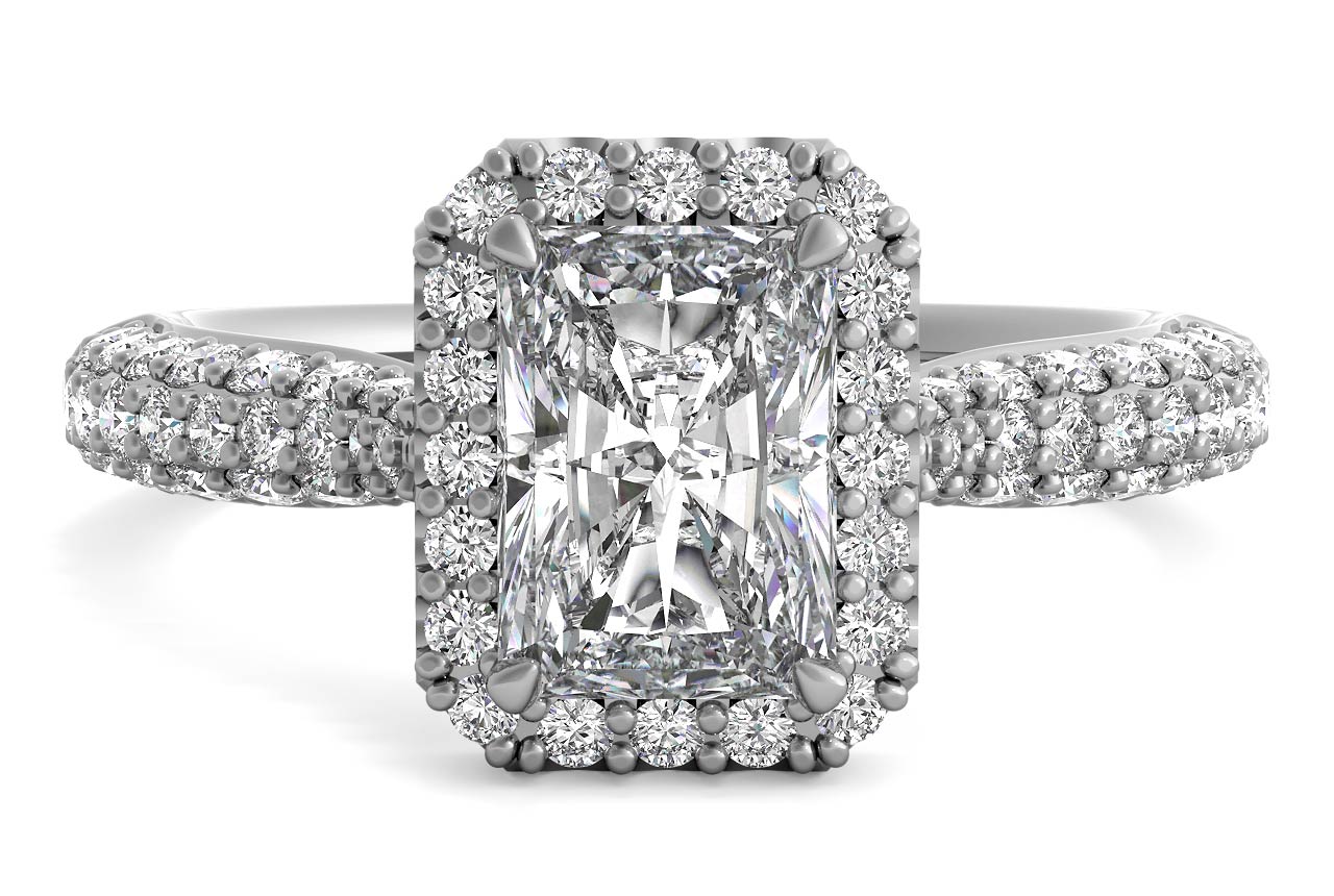 Lucy Radiant Cut Lab Grown Diamond Platinum Engagement Ring