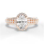 Jocelyn Oval Cut Lab Grown Diamond 18Kt Rose Gold Engagement Ring