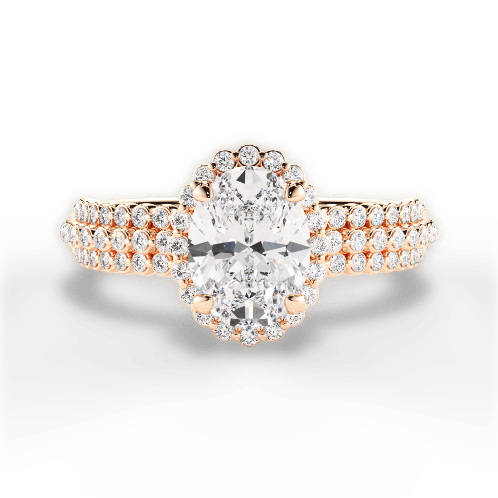 Jocelyn Oval Cut Lab Grown Diamond 18Kt Rose Gold Engagement Ring