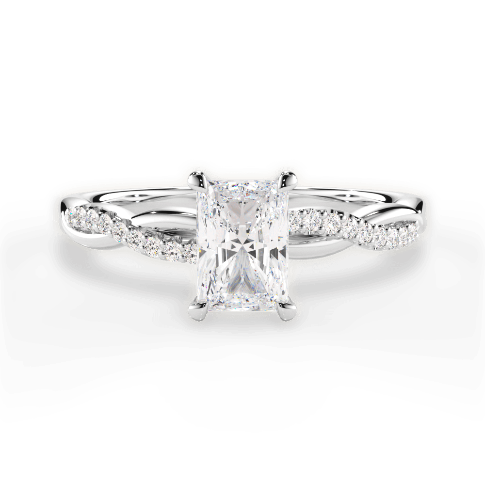 Charlotte Radiant Cut Lab Grown Diamond 14Kt White Gold Engagement Ring