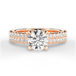 Kayla Round Cut Lab Grown Diamond 18Kt Rose Gold Engagement Ring