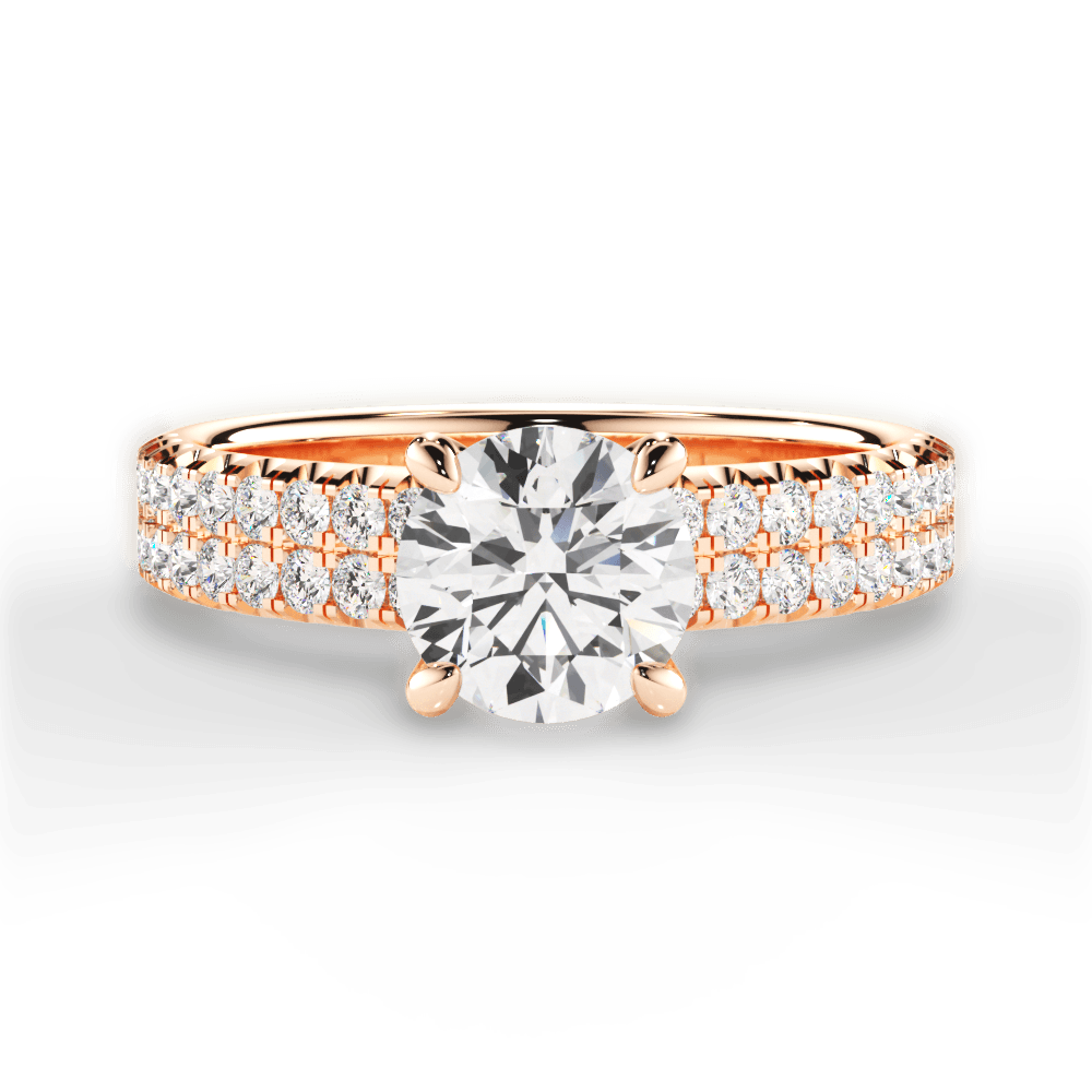 Kayla Round Cut Lab Grown Diamond 18Kt Rose Gold Engagement Ring
