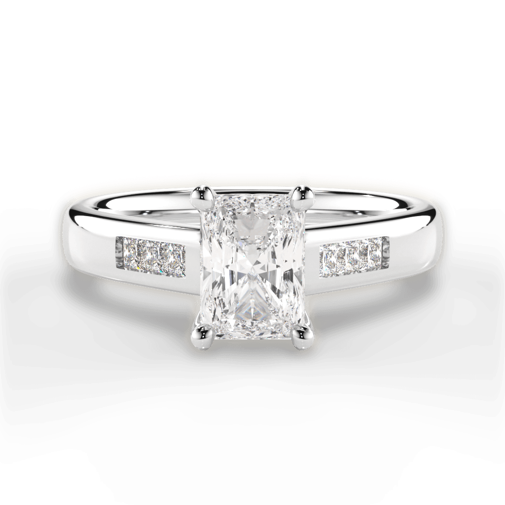 Brittany Radiant Cut Lab Grown Diamond Platinum Engagement Ring