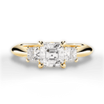 Dorothy Asscher Cut Lab Grown Diamond 18Kt Yellow Gold Engagement Ring