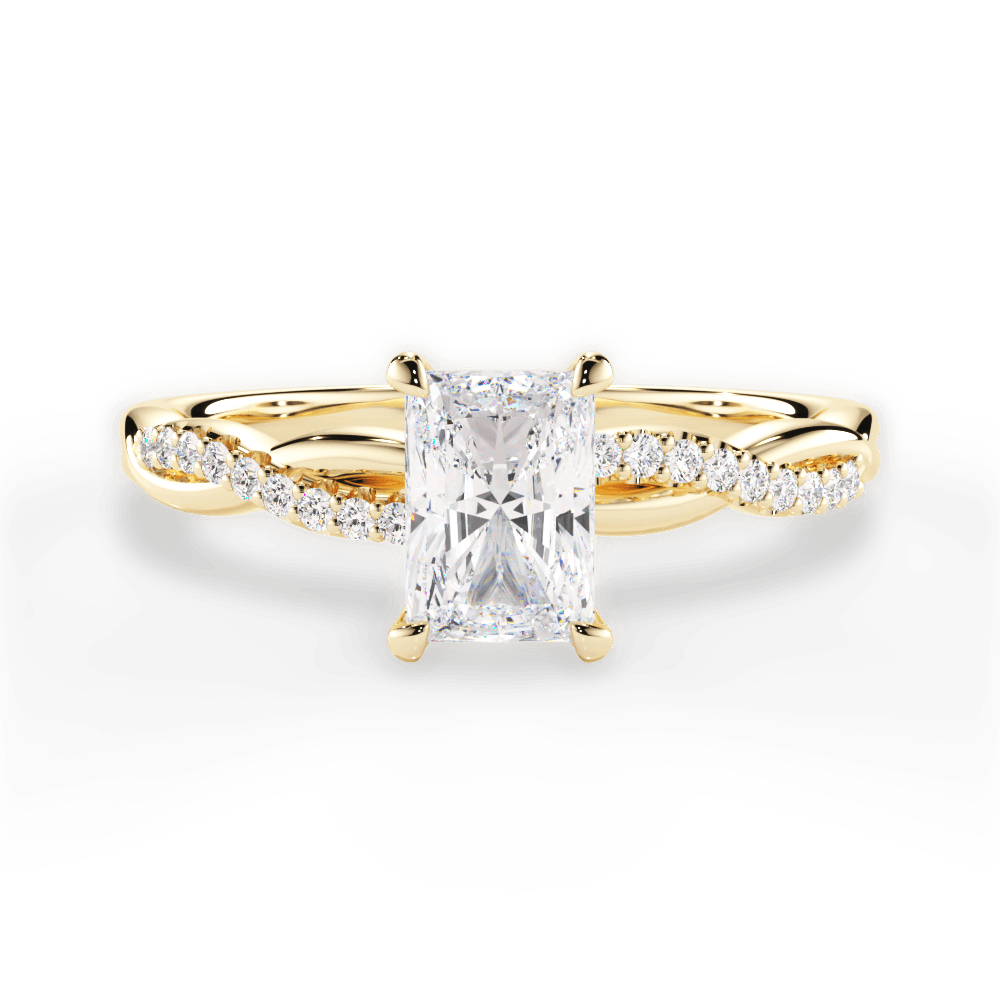 Charlotte Radiant Cut Lab Grown Diamond 18Kt Yellow Gold Engagement Ring