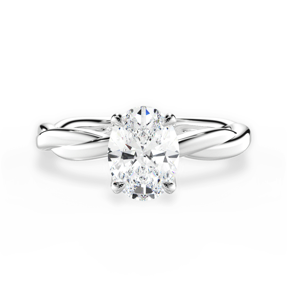 Bianca Oval Cut Lab Grown Diamond 18Kt White Gold Engagement Ring