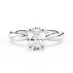 Bianca Oval Cut Lab Grown Diamond 18Kt White Gold Engagement Ring