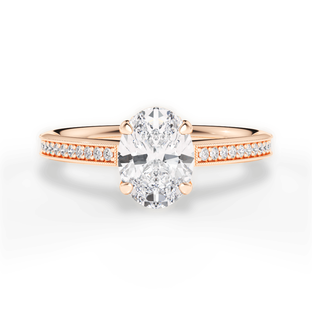 Janet Oval Cut Lab Grown Diamond 18Kt Rose Gold Engagement Ring