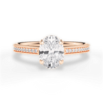Janet Oval Cut Lab Grown Diamond 18Kt Rose Gold Engagement Ring