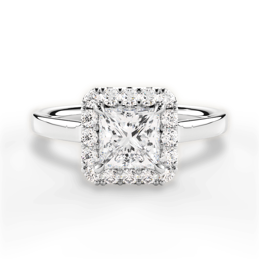 Fiona Princess Cut Lab Grown Diamond Platinum Engagement Ring
