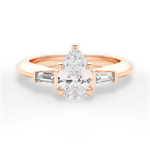 Emily Pear Cut Lab Grown Diamond 18Kt Rose Gold Engagement Ring