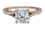 Elise Cushion Cut Lab Grown Diamond 18Kt Rose Gold Engagement Ring