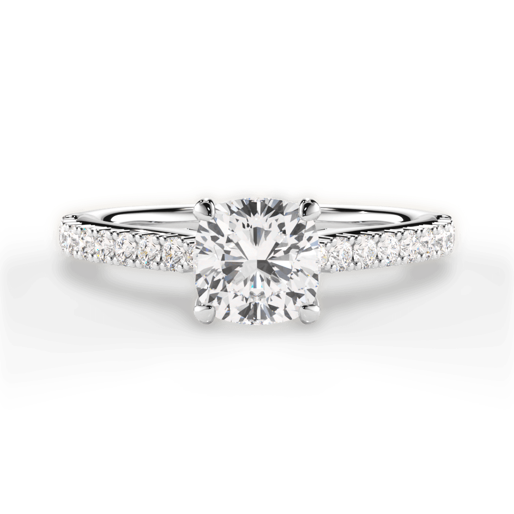 Frances Cushion Cut Lab Grown Diamond Platinum Engagement Ring