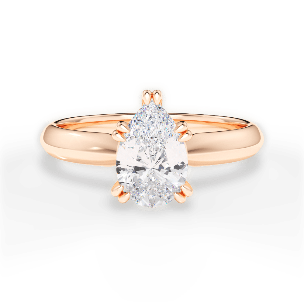 Claudia Pear Cut Lab Grown Diamond 18Kt Rose Gold Engagement Ring