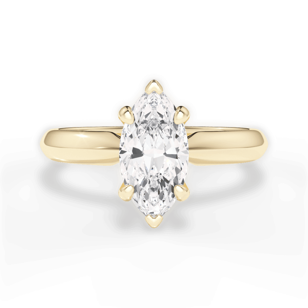 Diana Marquise Cut Lab Grown Diamond 18Kt Yellow Gold Engagement Ring
