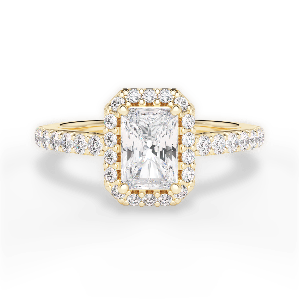 Kathleen Radiant Cut Lab Grown Diamond 18Kt Yellow Gold Engagement Ring