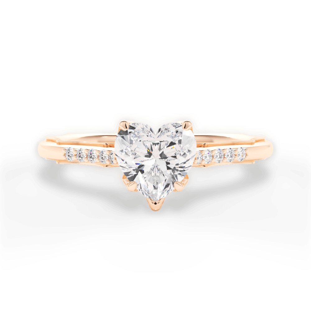 Christina Heart Cut Lab Grown Diamond 18Kt Rose Gold Engagement Ring