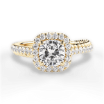 Kim Cushion Cut Lab Grown Diamond 18Kt Yellow Gold Engagement Ring