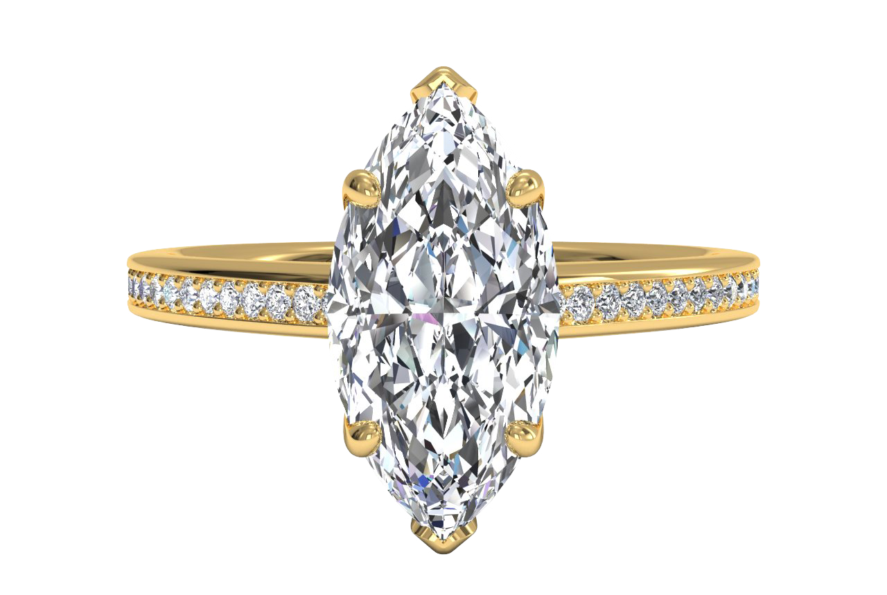 Judith Marquise Cut Lab Grown Diamond 18Kt Yellow Gold Engagement Ring