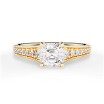 Leslie Asscher Cut Lab Grown Diamond 18Kt Yellow Gold Engagement Ring