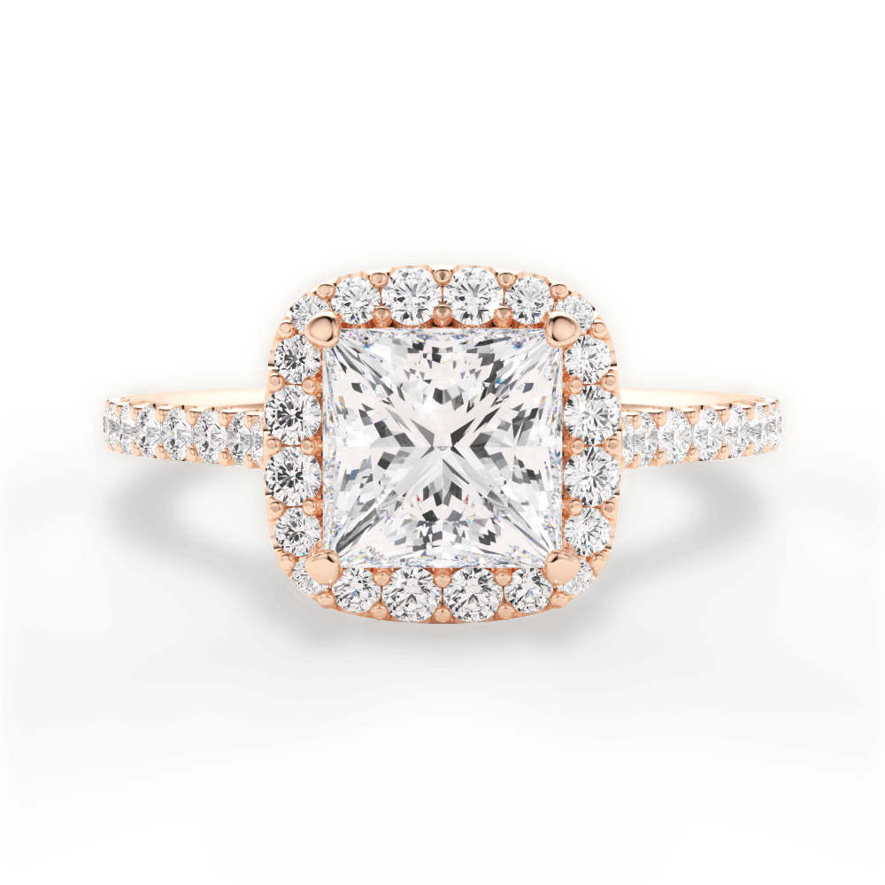 Ingrid Princess Cut Lab Grown Diamond 18Kt Rose Gold Engagement Ring