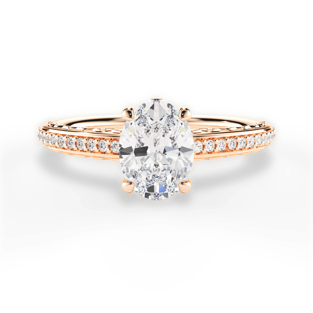 Caroline Oval Cut Lab Grown Diamond 18Kt Rose Gold Engagement Ring