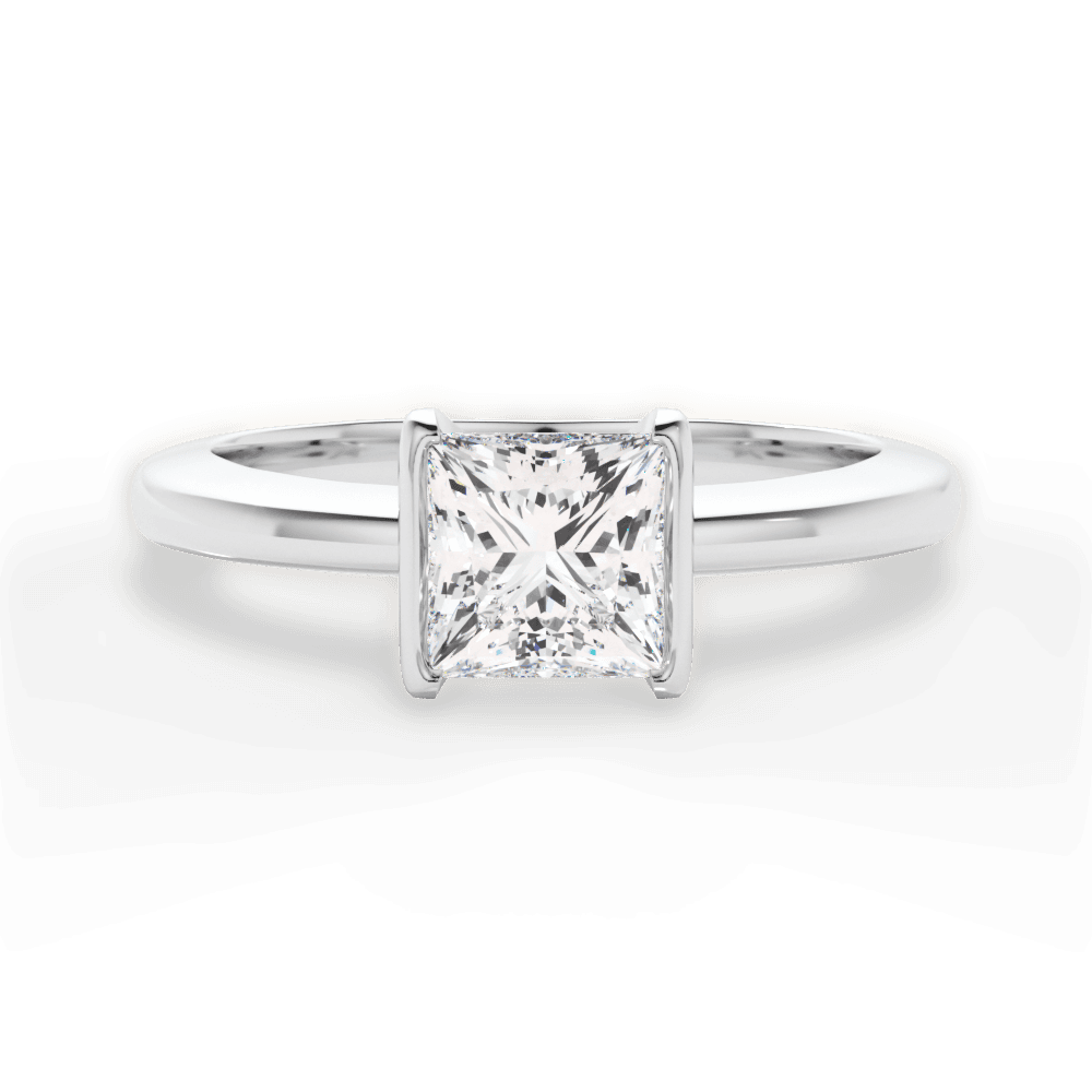 Bridget Princess Cut Lab Grown Diamond 18Kt White Gold Engagement Ring