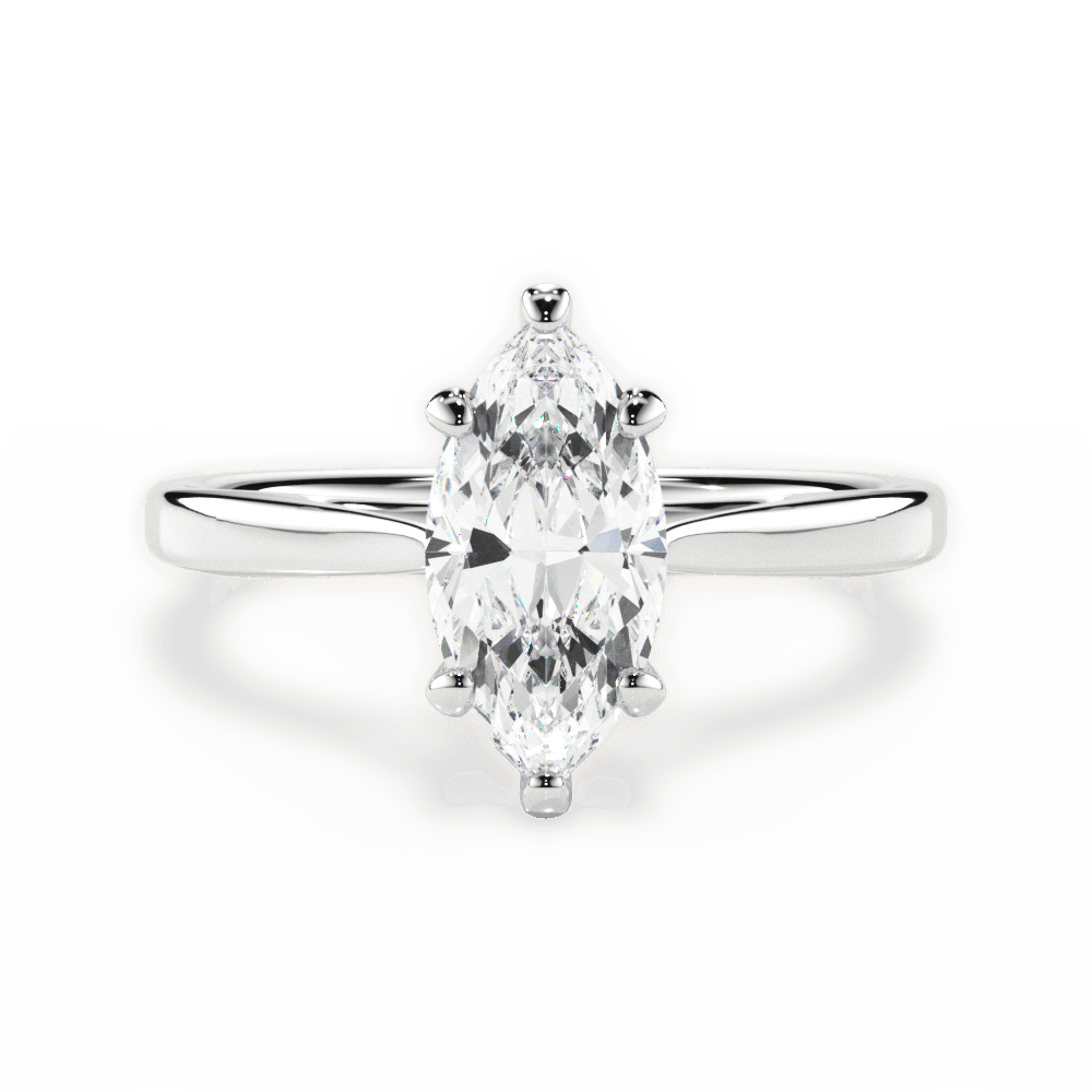 Angie Marquise Cut Lab Grown Diamond 14Kt White Gold Engagement Ring