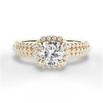 Jocelyn Cushion Cut Lab Grown Diamond 18Kt Yellow Gold Engagement Ring