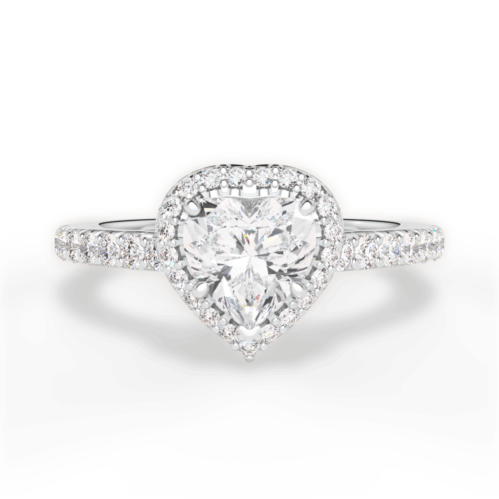 Kathleen Heart Cut Lab Grown Diamond 14Kt White Gold Engagement Ring
