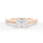 Diane Radiant Cut Lab Grown Diamond 18Kt Rose Gold Engagement Ring