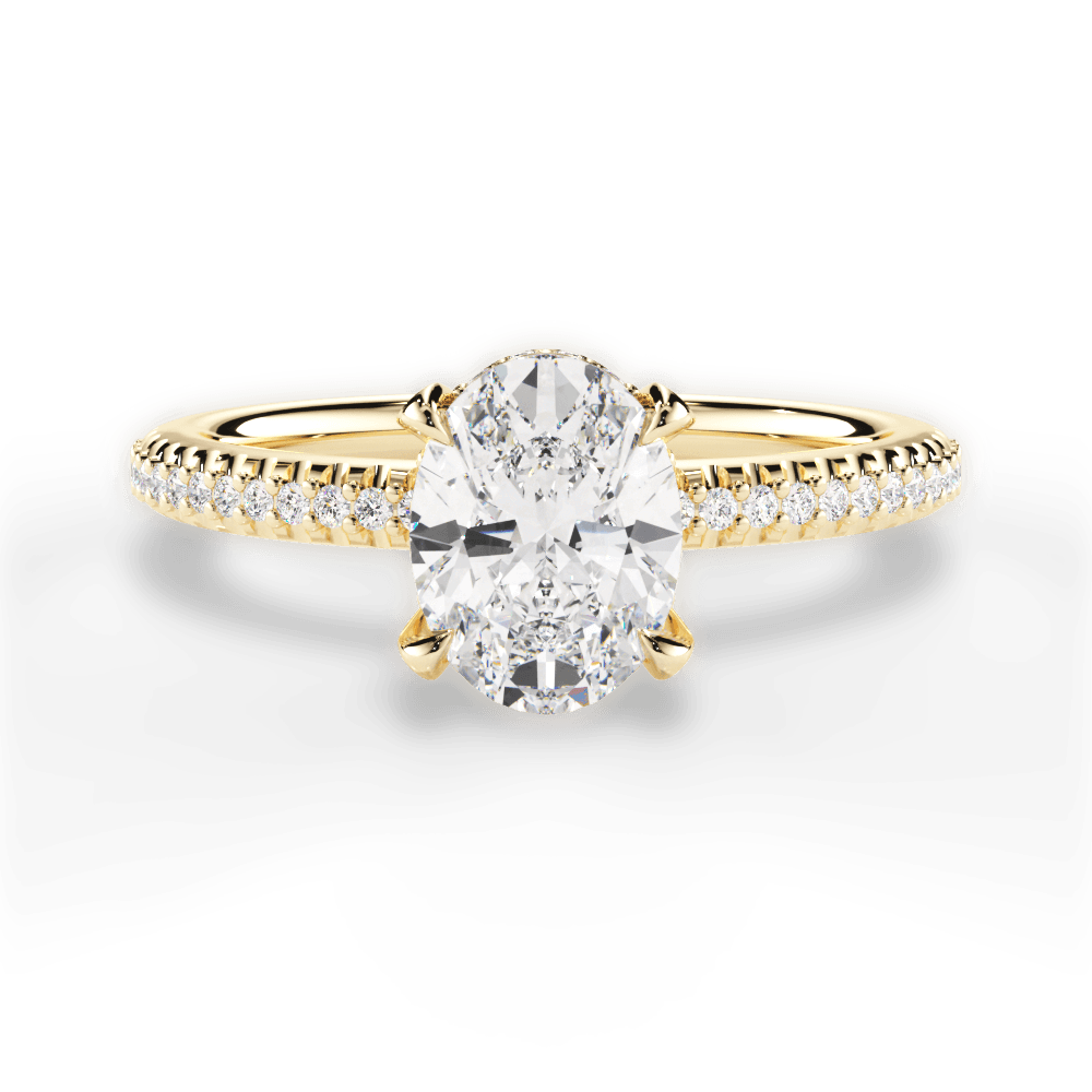 Helen Oval Cut Lab Grown Diamond 18Kt Yellow Gold Engagement Ring