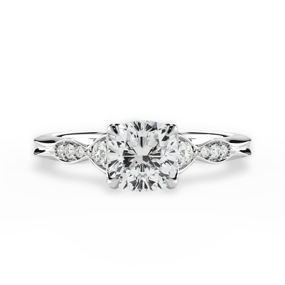 Cassie Cushion Cut Lab Grown Diamond Platinum Engagement Ring