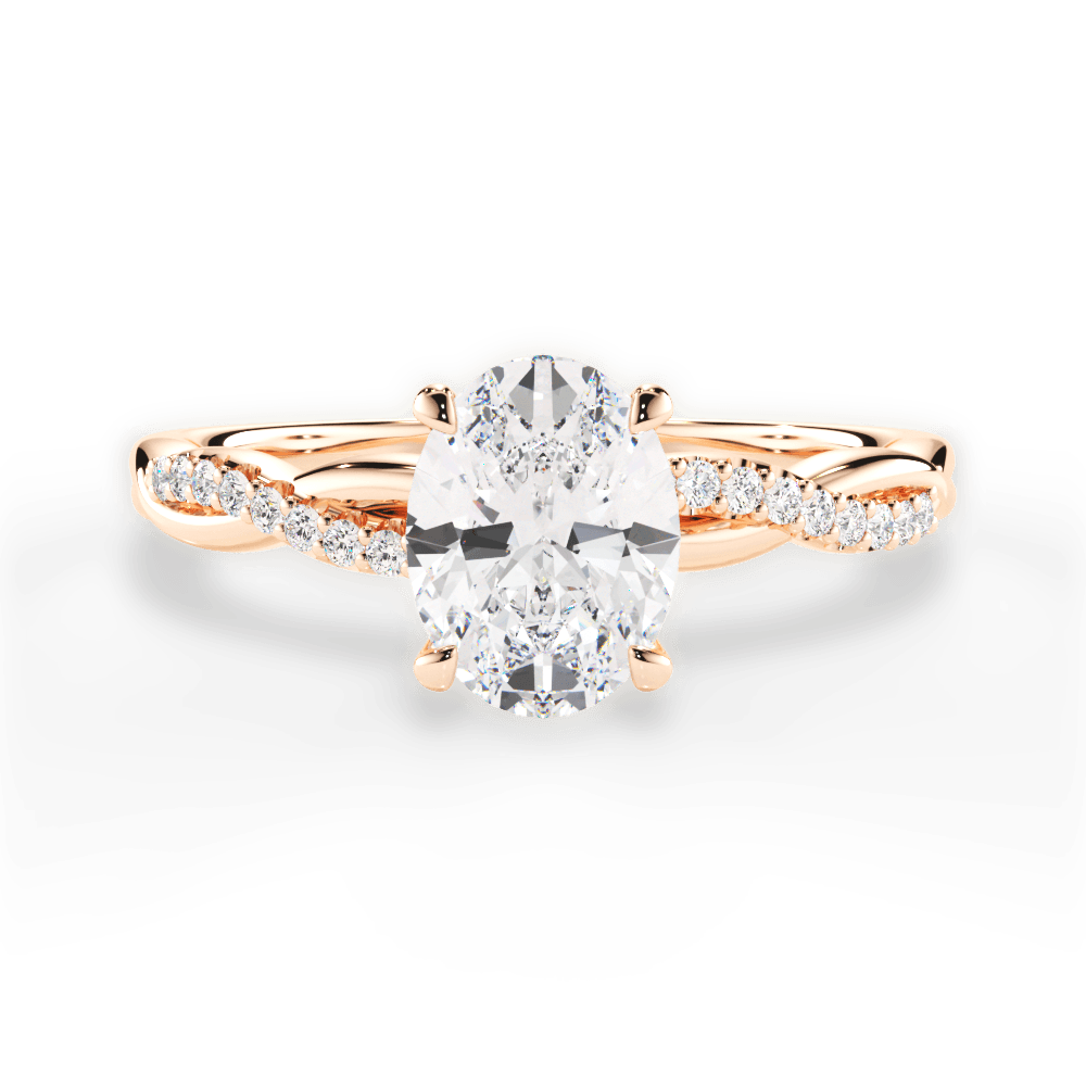 Charlotte Oval Cut Lab Grown Diamond 18Kt Rose Gold Engagement Ring