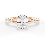 Charlotte Oval Cut Lab Grown Diamond 18Kt Rose Gold Engagement Ring