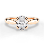 Gillian Oval Cut Lab Grown Diamond 18Kt Rose Gold Engagement Ring