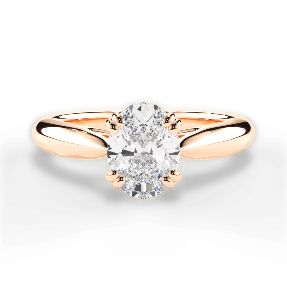Gillian Oval Cut Lab Grown Diamond 18Kt Rose Gold Engagement Ring