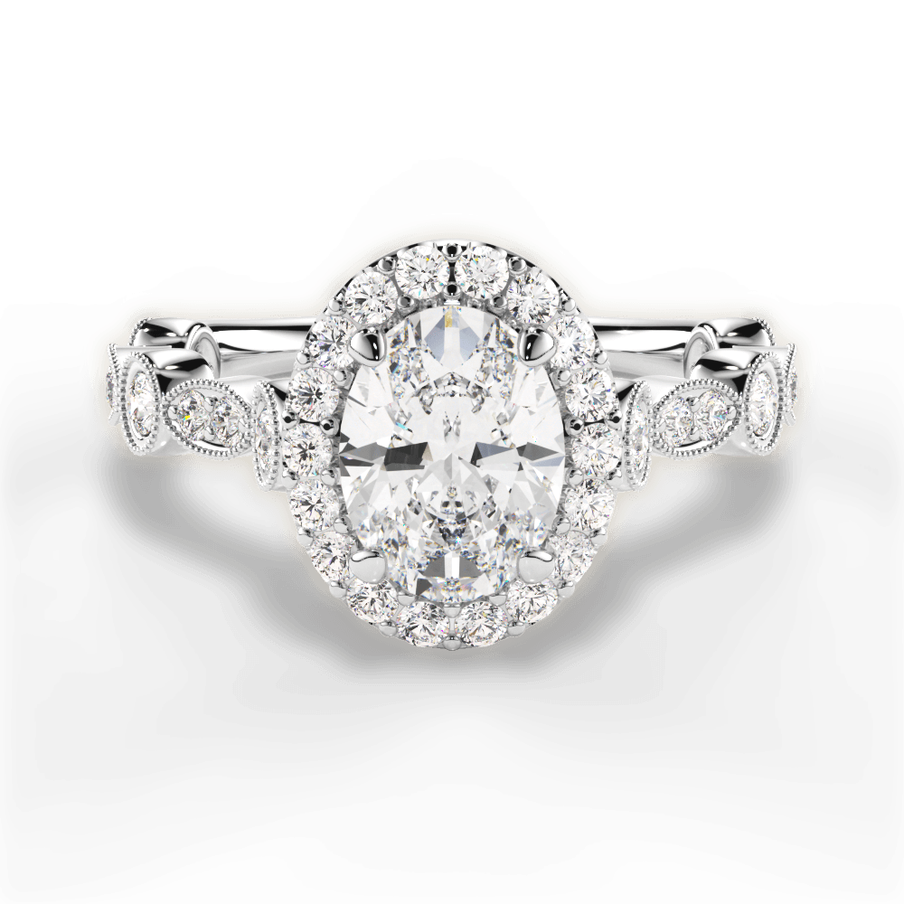 Irene Oval Cut Lab Grown Diamond Platinum Engagement Ring