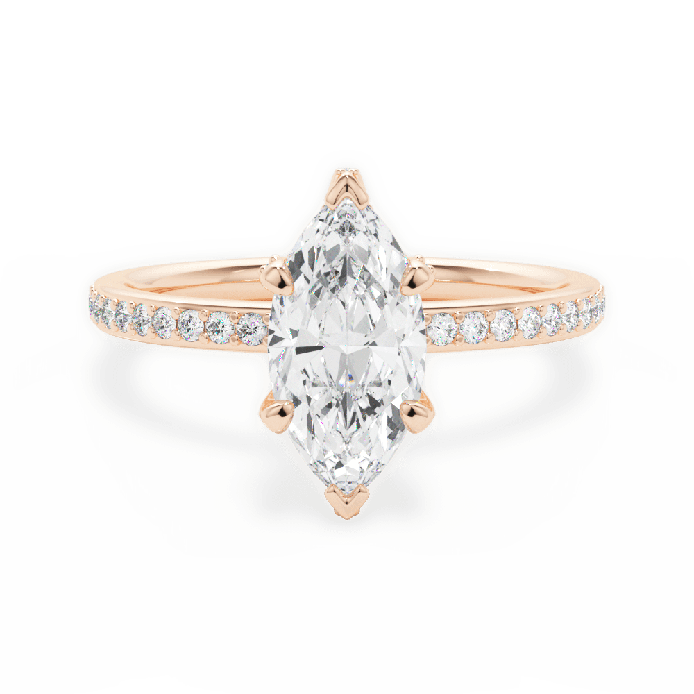 Janice Marquise Cut Lab Grown Diamond 18Kt Rose Gold Engagement Ring