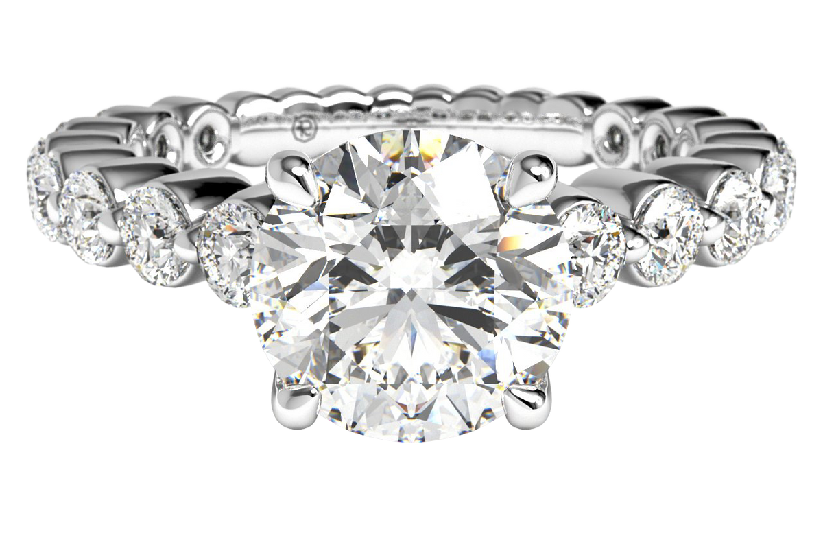 Jillian Round Cut Lab Grown Diamond 18Kt White Gold Engagement Ring