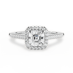 Jeanne Asscher Cut Lab Grown Diamond 18Kt White Gold Engagement Ring